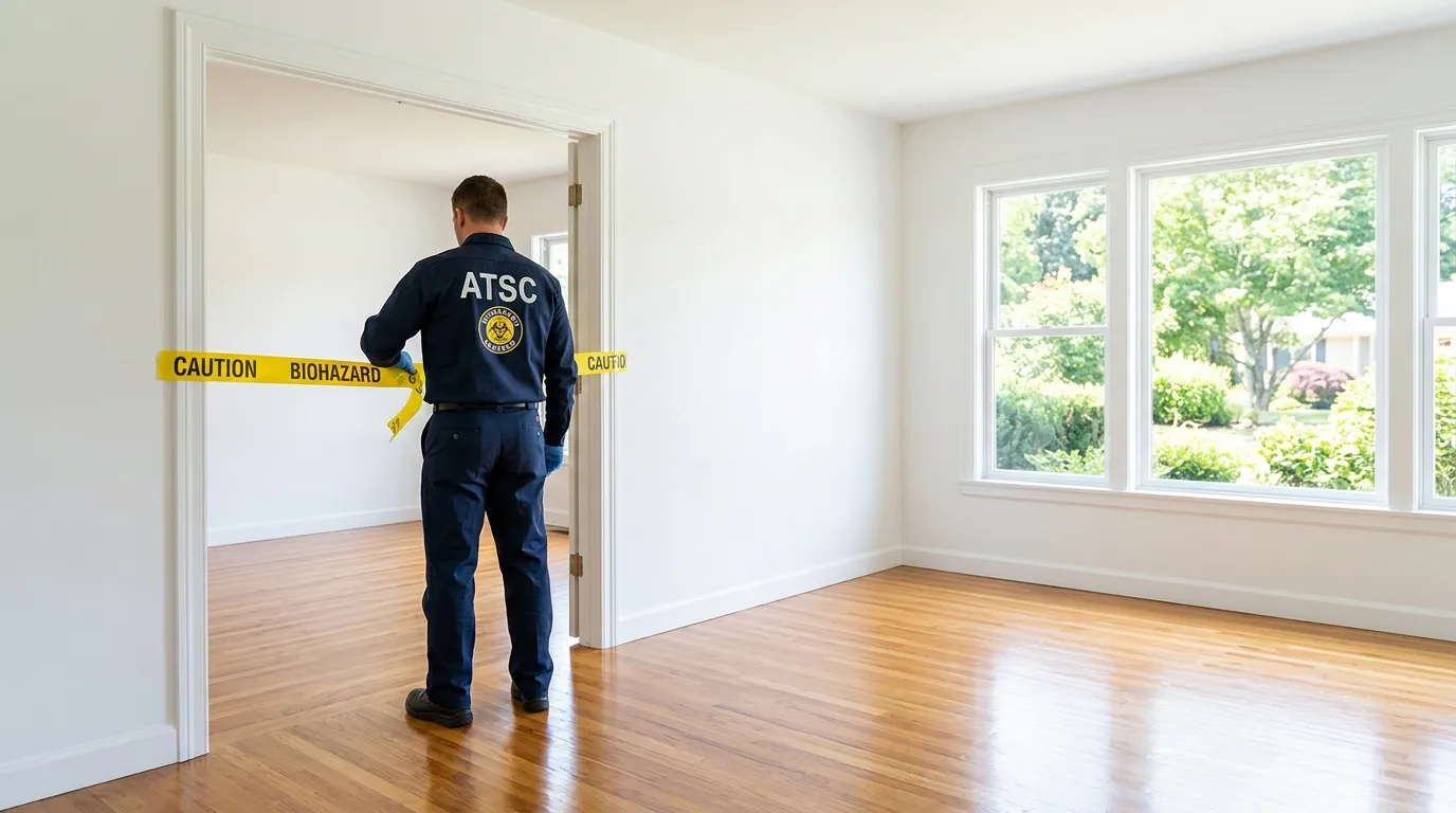 Certified biohazard cleanup crew performing Decomposition Cleanup in Country Club